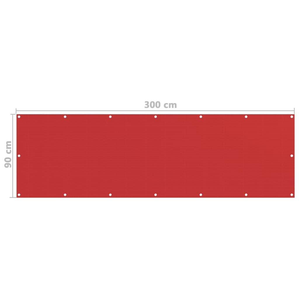 Helloshop26 - Écran de balcon brise pare vue protection confidentialité 90 x 300 cm PEHD rouge - Image 5