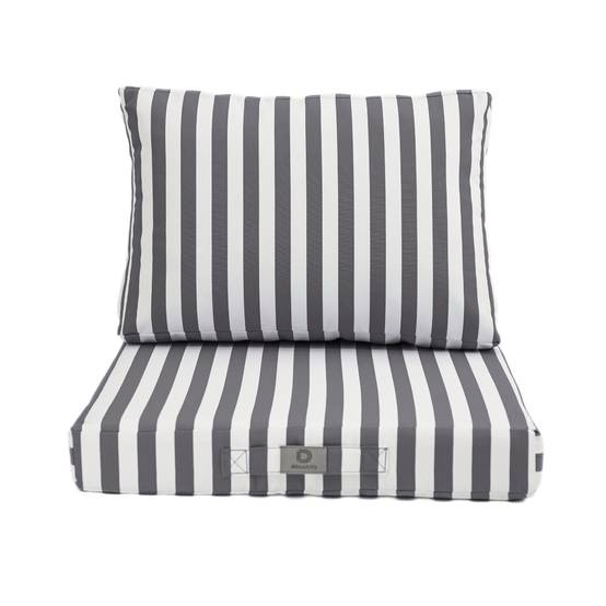 Coussins pour salon de jardin déhoussable 50x50cm Rayure gris foncé - Déco arts - Image 3