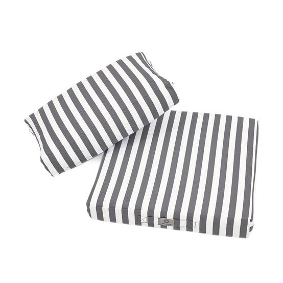 Coussins pour salon de jardin déhoussable 50x50cm Rayure gris foncé - Déco arts - Image 4