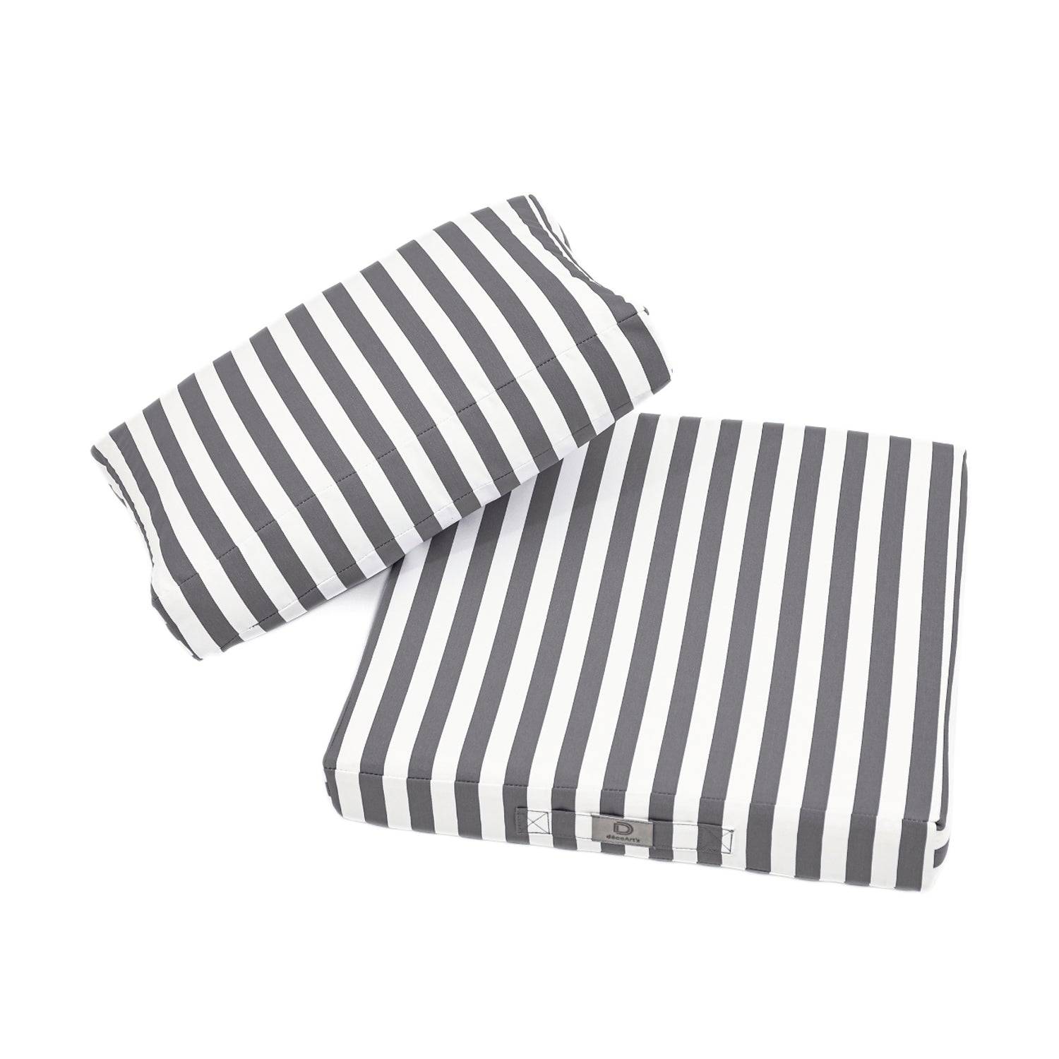Coussins pour salon de jardin déhoussable 50x50cm Rayure gris foncé - Déco arts - Image 4