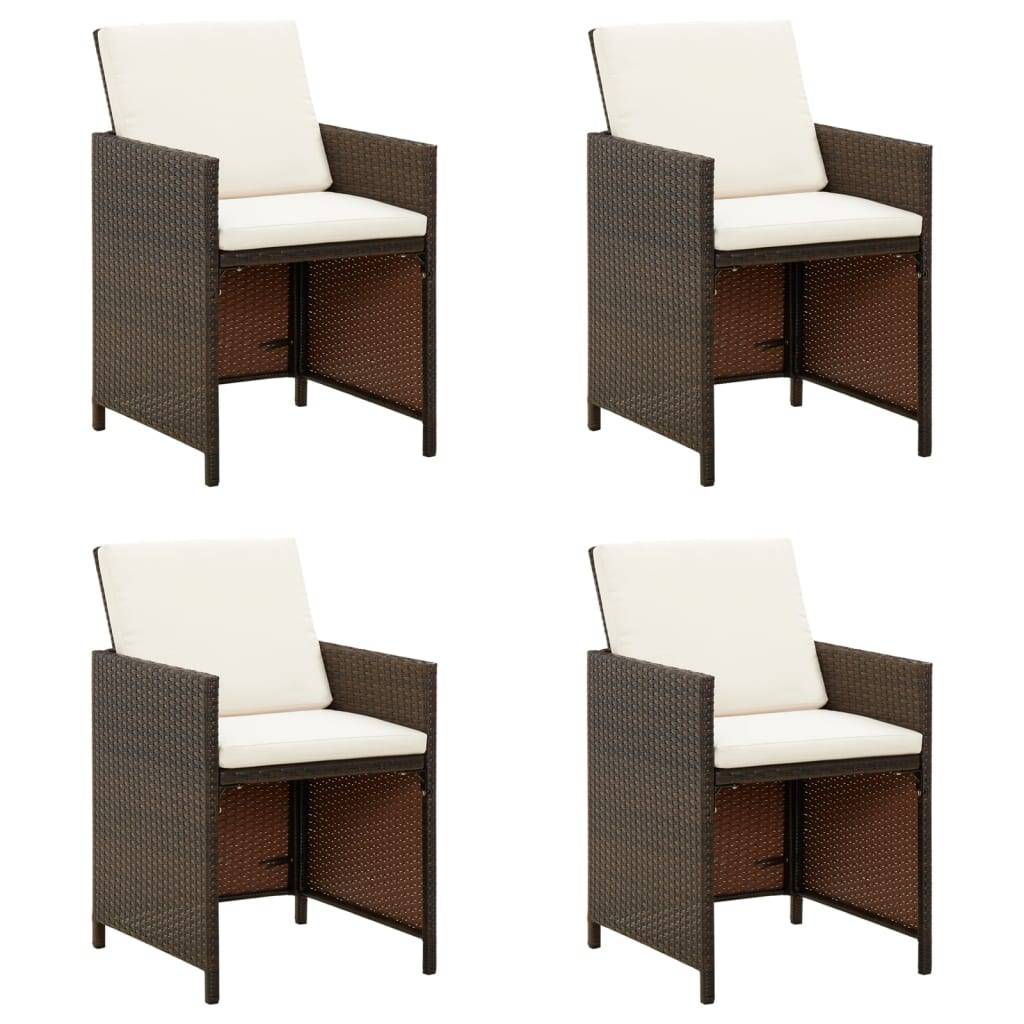 ComfortXL - Lot de 4 Fauteuils de Salon de Jardin en Résine Tressée avec Coussins Confortables Marron – ComfortXL Outdoor Living - Image 1