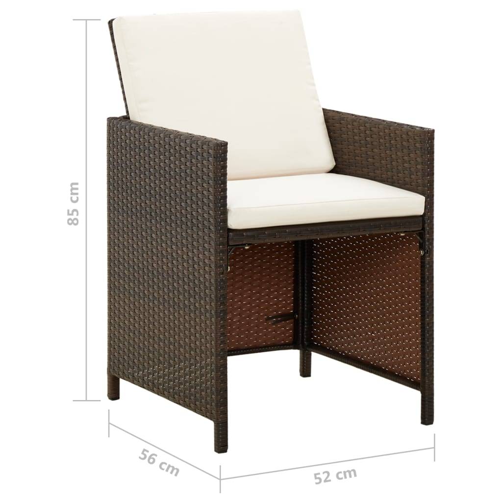 ComfortXL - Lot de 4 Fauteuils de Salon de Jardin en Résine Tressée avec Coussins Confortables Marron – ComfortXL Outdoor Living - Image 8