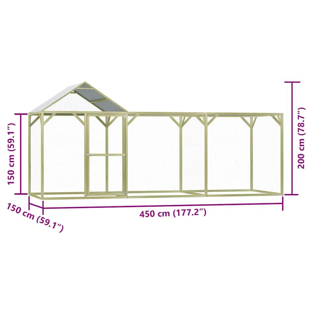 Vidaxl - Poulailler 4,5x1,5x2 m Pinède imprégnée vidaXL 278401 - Image 3