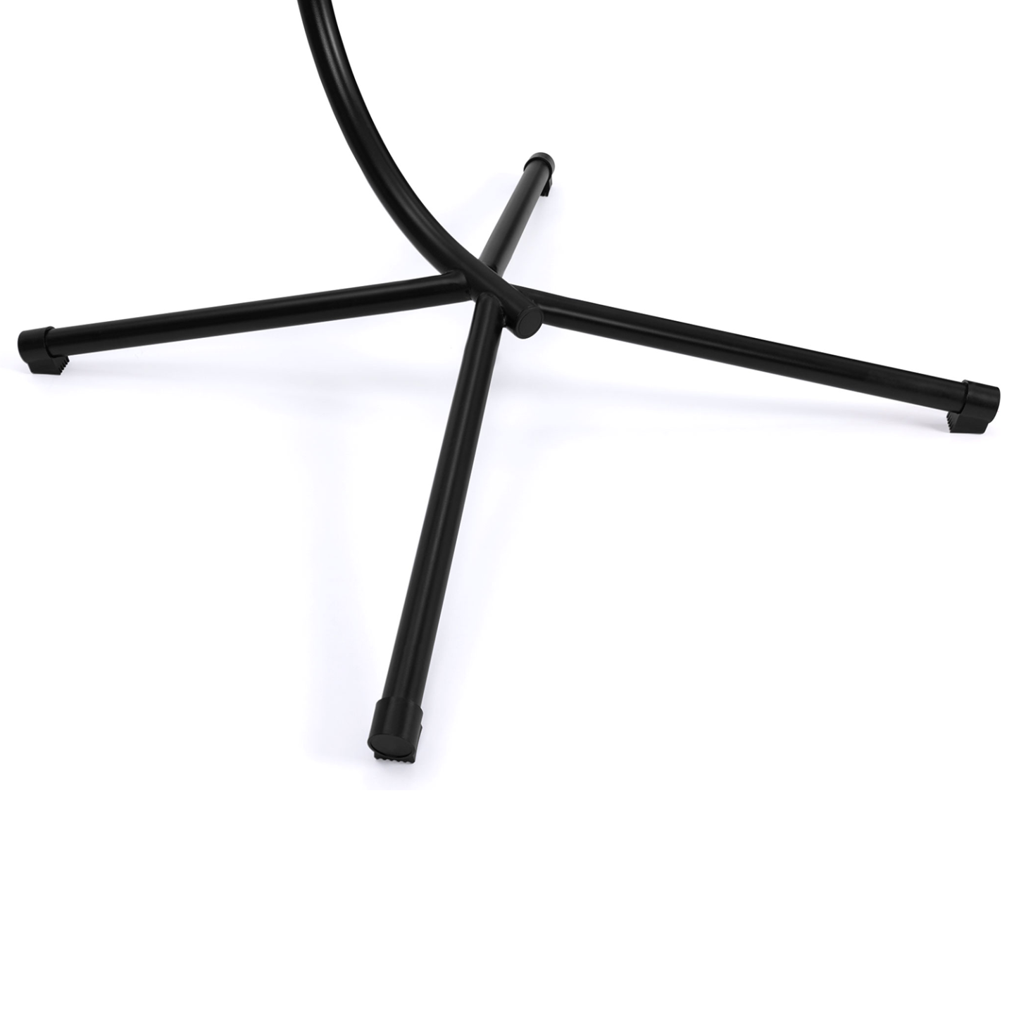 Fauteuil oeuf suspendu ajouré effet rotin gris avec coussin gris - Image 8