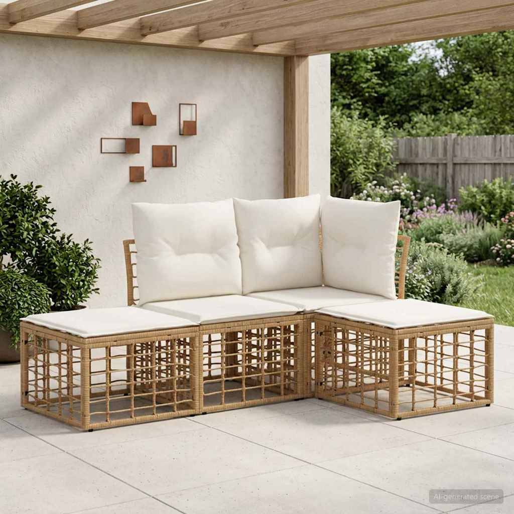 Vidaxl - Ensemble de canapés d'extérieur 4 place-Salons de jardin Naturel Polyester 967051