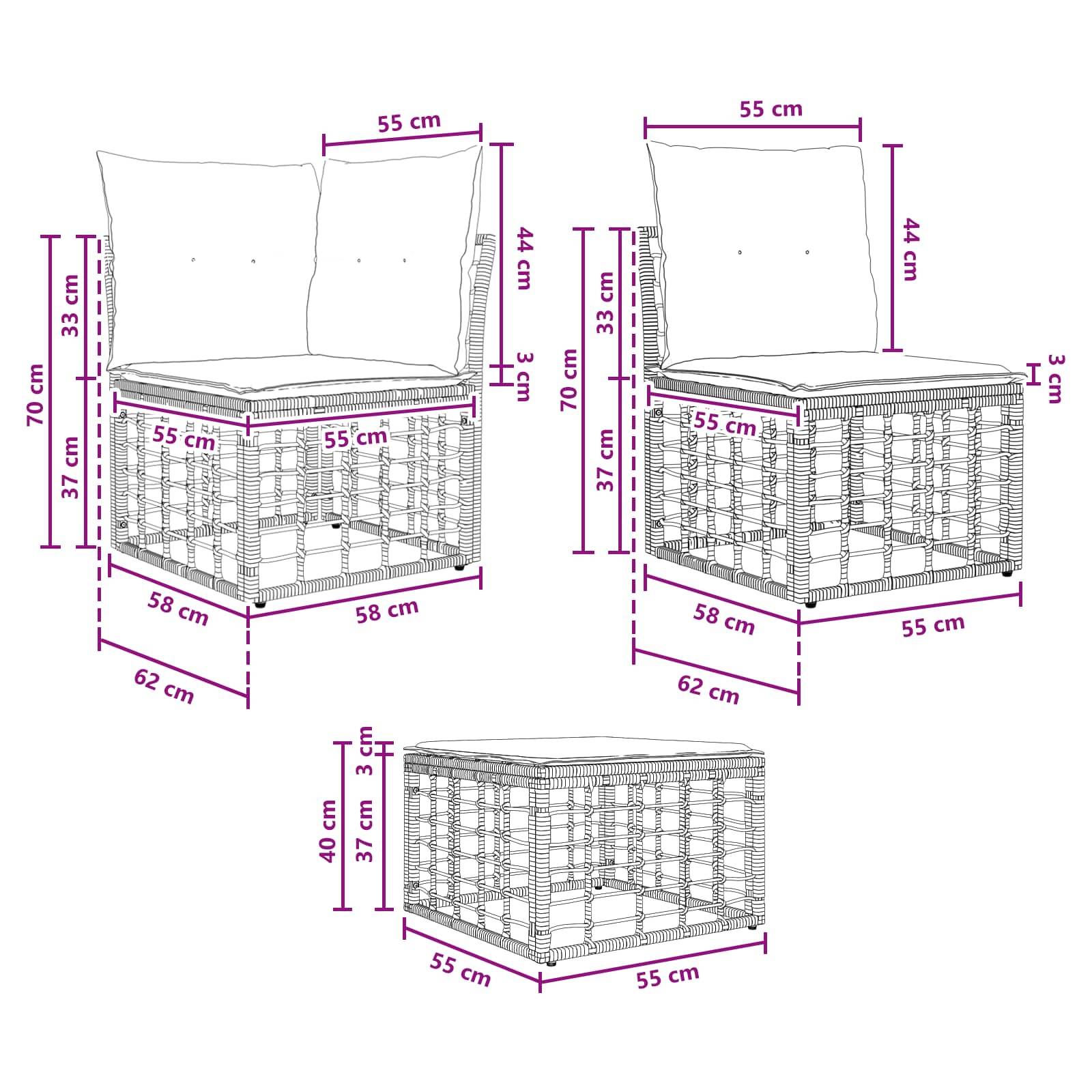 Vidaxl - Ensemble de canapés d'extérieur 4 place-Salons de jardin Naturel Polyester 967051 - Image 8