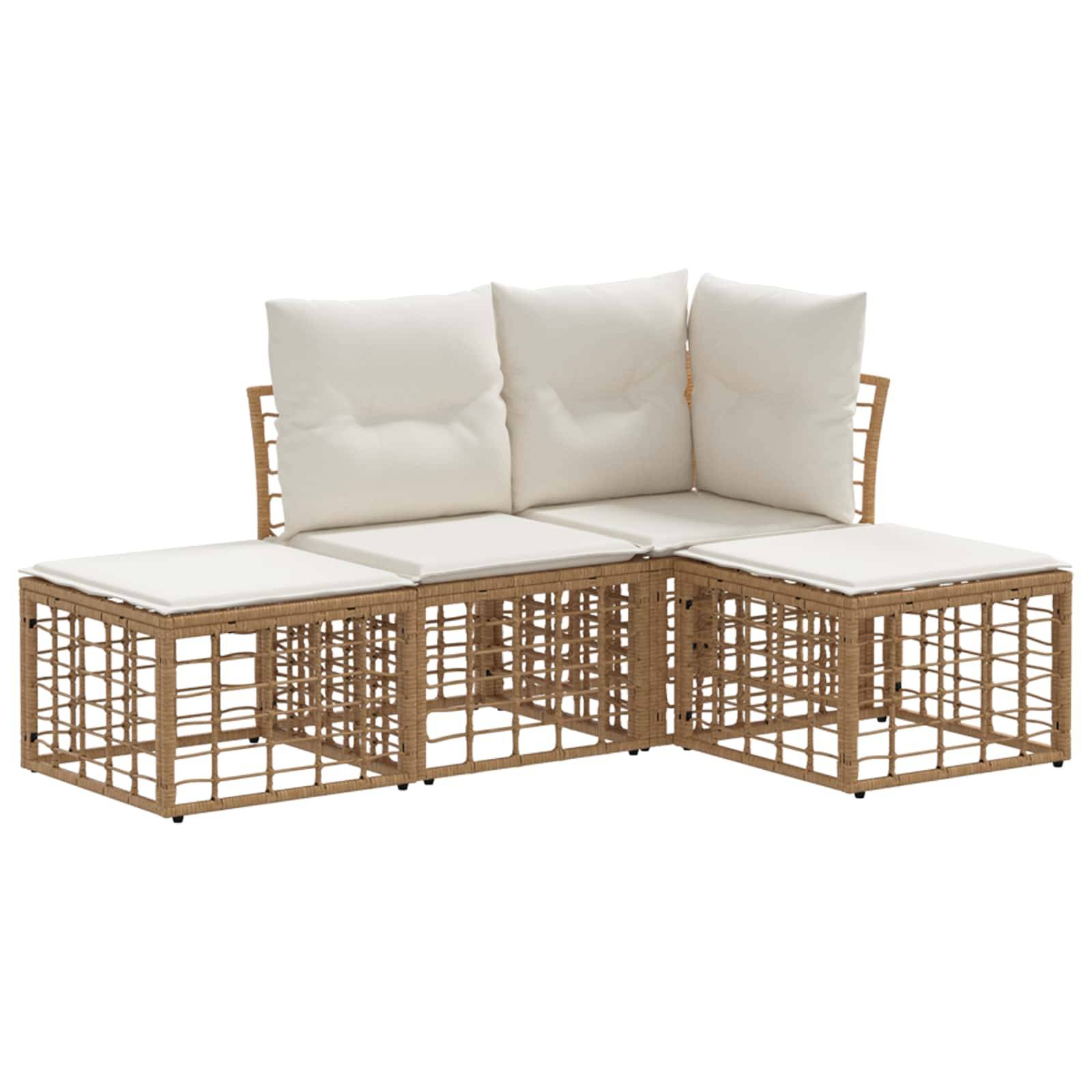 Vidaxl - Ensemble de canapés d'extérieur 4 place-Salons de jardin Naturel Polyester 967051 - Image 2