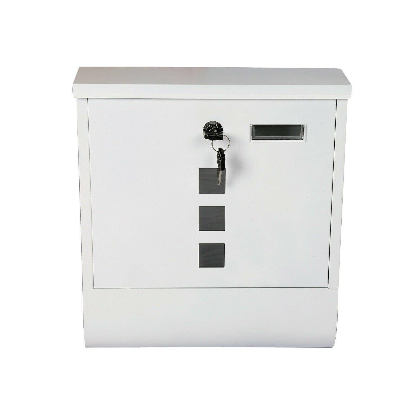 Helloshop26 - Boite aux lettres design murale compartiment journaux courrier acier inoxydable blanc - Image 5
