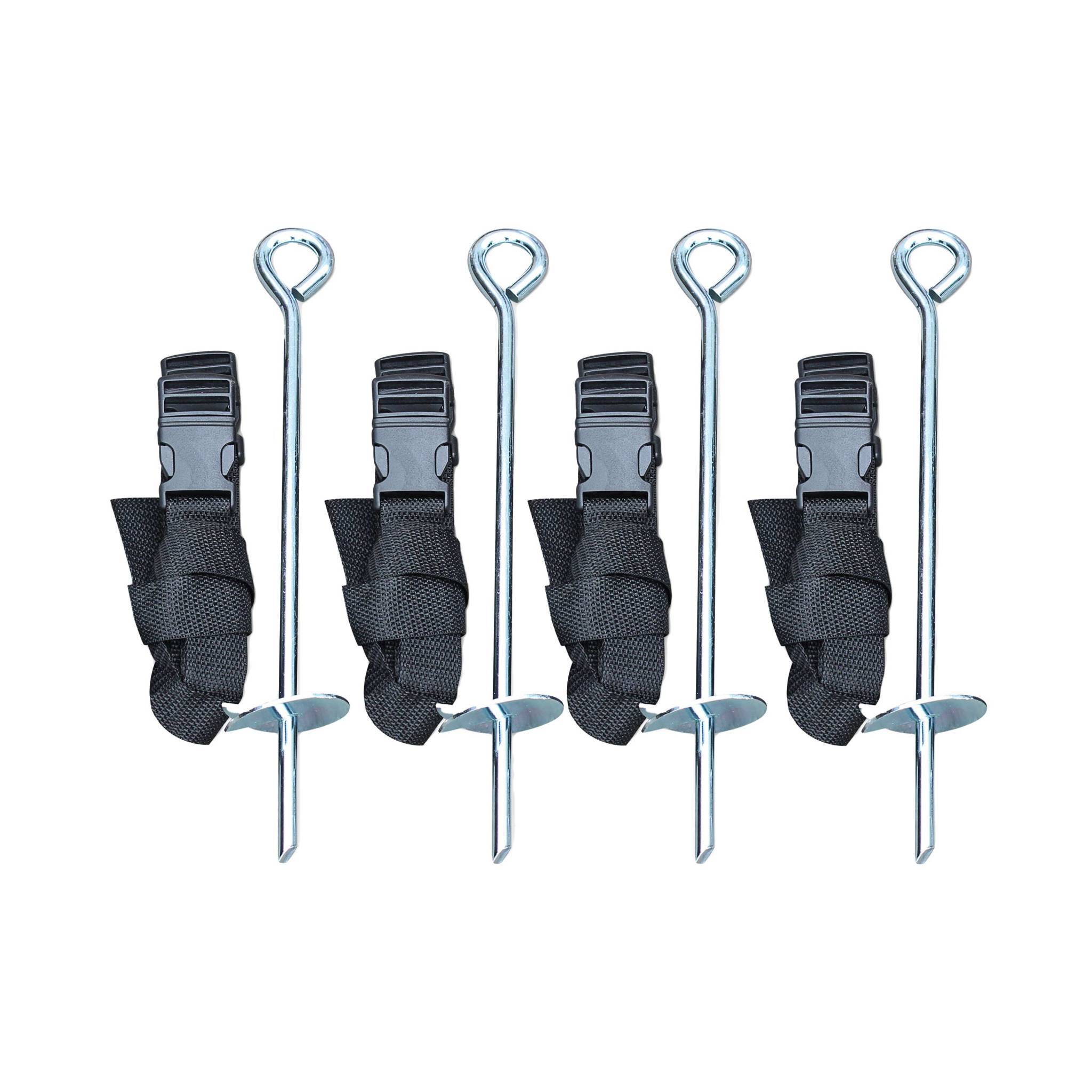 Kit d'ancrage pour trampoline - 4 sardines de fixation et sangles - Compatible toutes tailles | sweeek - Image 1
