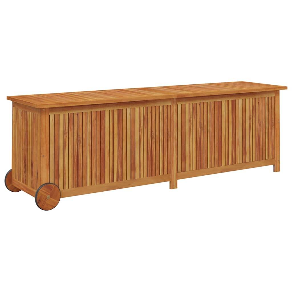 ComfortXL - Coffre de Rangement Bois d'Acacia avec Roues pour Jardin Terrasse Brun 150x50x58 cm – ComfortXL Outdoor Living - Image 2