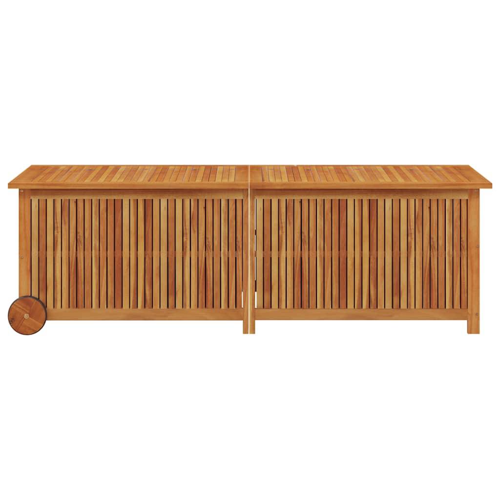 ComfortXL - Coffre de Rangement Bois d'Acacia avec Roues pour Jardin Terrasse Brun 150x50x58 cm – ComfortXL Outdoor Living - Image 4