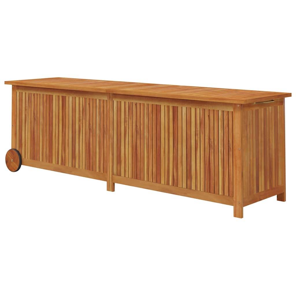 ComfortXL - Coffre de Rangement Bois d'Acacia avec Roues pour Jardin Terrasse Brun 150x50x58 cm – ComfortXL Outdoor Living - Image 6
