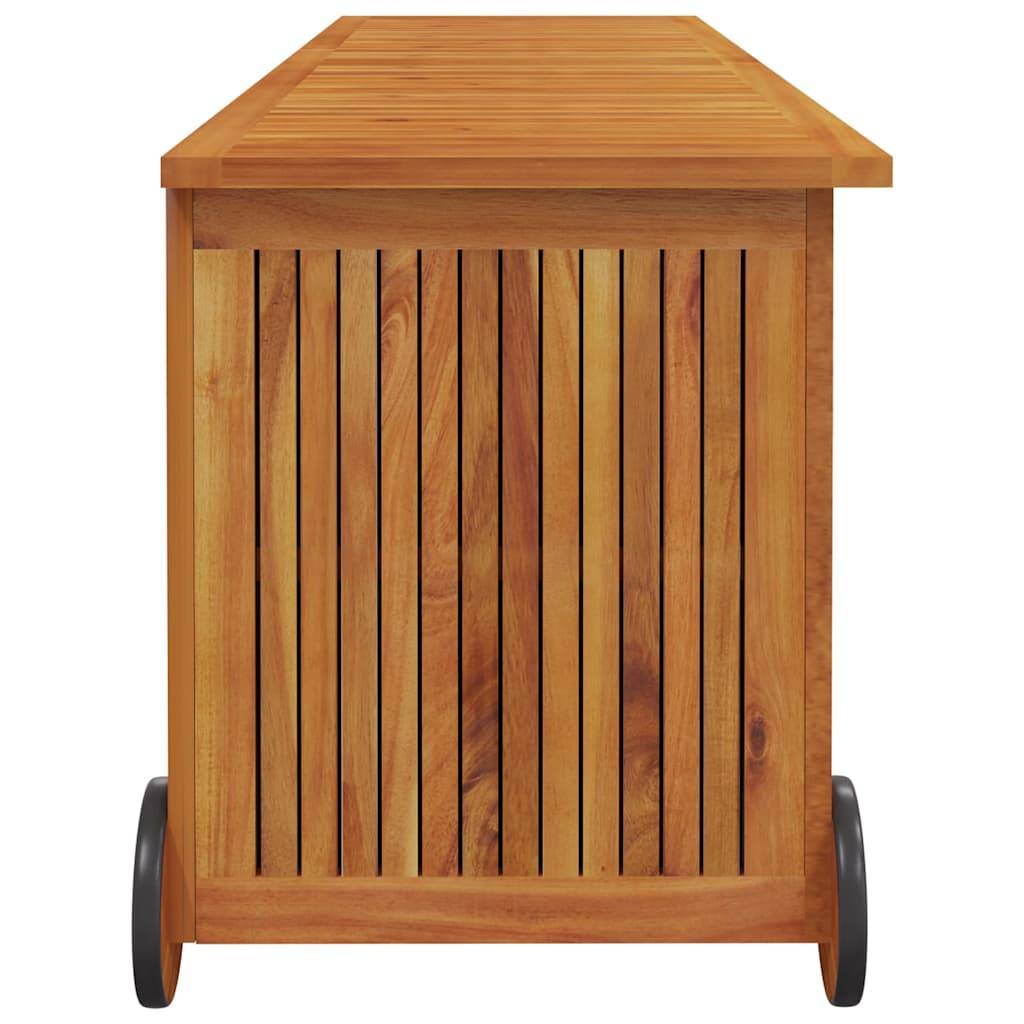 ComfortXL - Coffre de Rangement Bois d'Acacia avec Roues pour Jardin Terrasse Brun 150x50x58 cm – ComfortXL Outdoor Living - Image 5