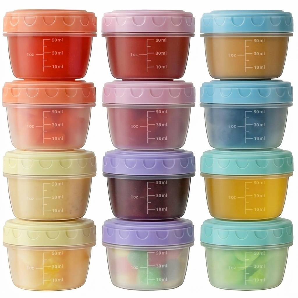 12 bocaux plastiques BPA free empilables - Image 1