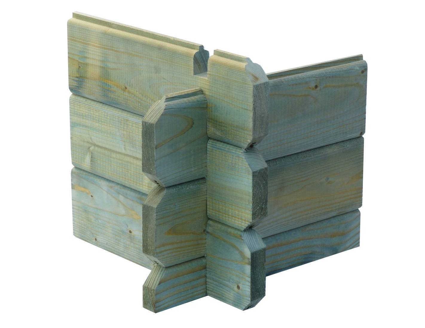 Altanka - Abri de jardin en bois - 7.3m2 - 3x3m - Traité - Ep. 28mm - Couleur: vert - DOM448 - Image 3