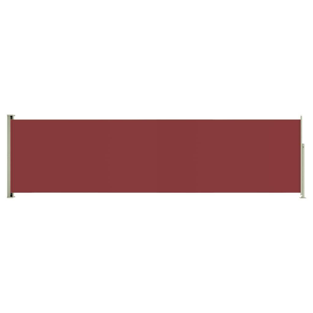 Helloshop26 - Auvent paravent store brise-vue latéral rétractable de patio jardin terrasse balcon protection visuelle écran 140 x 500 cm rouge - Image 1