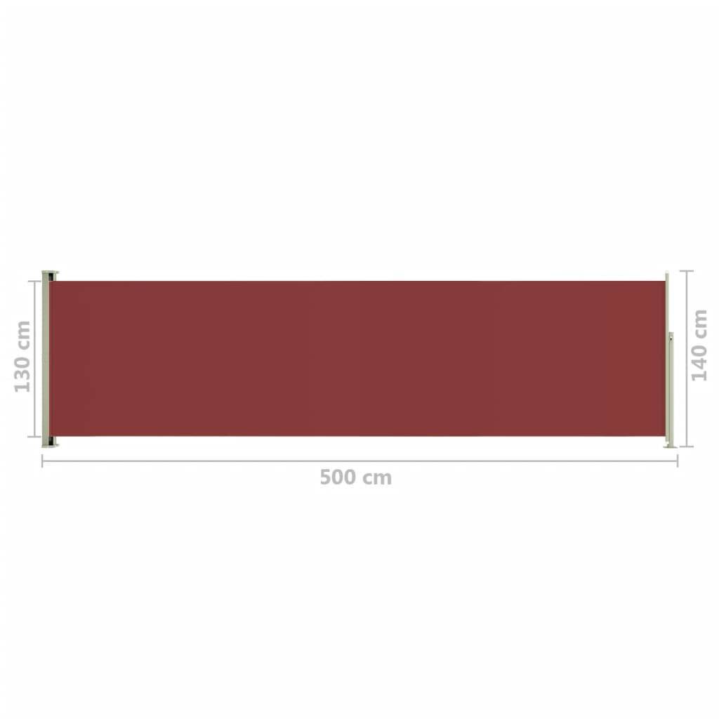 Helloshop26 - Auvent paravent store brise-vue latéral rétractable de patio jardin terrasse balcon protection visuelle écran 140 x 500 cm rouge - Image 6
