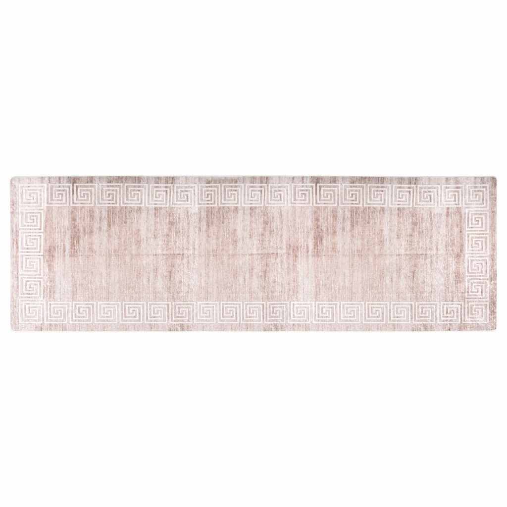 Tapis de Couloir Velours Lavable en Machine Antidérapant et Antibactérien Beige 80x300 cm – ComfortXL Outdoor Living - Image 2