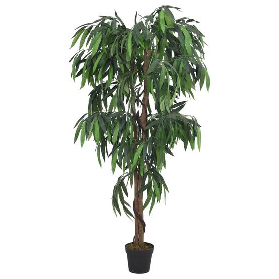 Manguier artificiel bois et textile vert 150 cm - PANGIVO - Image 2