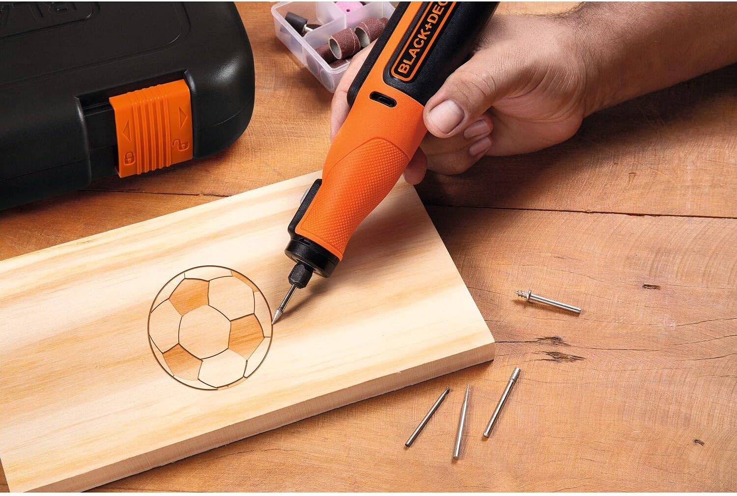 Outil multifonction rotatif 7,2 V - BLACK+DECKER - avec 1 batterie 1.5 Ah + 50 accessoires - coffret - BCRT8IK-XJ - Image 5
