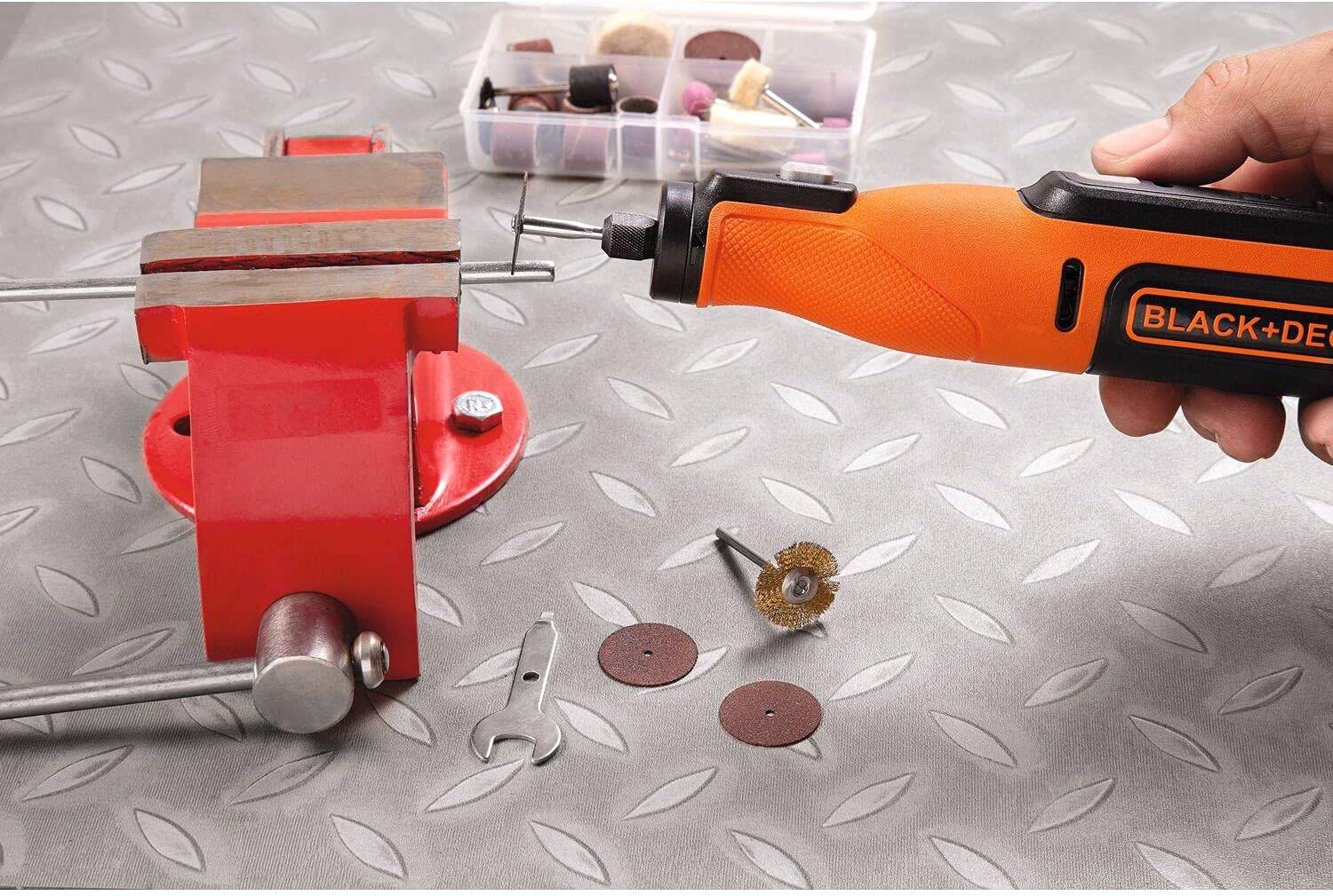 Outil multifonction rotatif 7,2 V - BLACK+DECKER - avec 1 batterie 1.5 Ah + 50 accessoires - coffret - BCRT8IK-XJ - Image 8