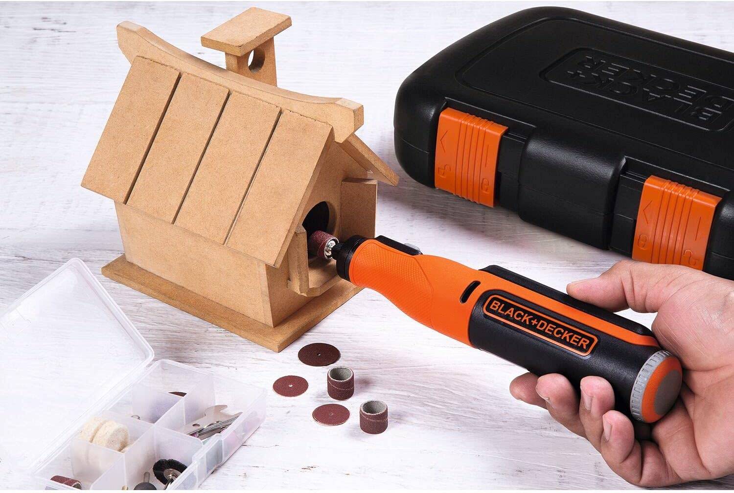 Outil multifonction rotatif 7,2 V - BLACK+DECKER - avec 1 batterie 1.5 Ah + 50 accessoires - coffret - BCRT8IK-XJ - Image 7