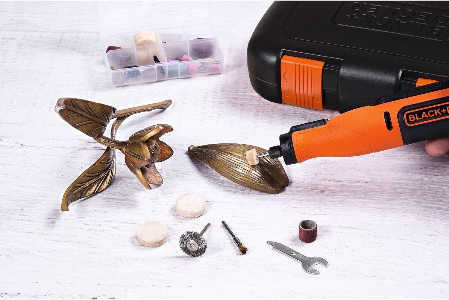 Outil multifonction rotatif 7,2 V - BLACK+DECKER - avec 1 batterie 1.5 Ah + 50 accessoires - coffret - BCRT8IK-XJ - Image 6