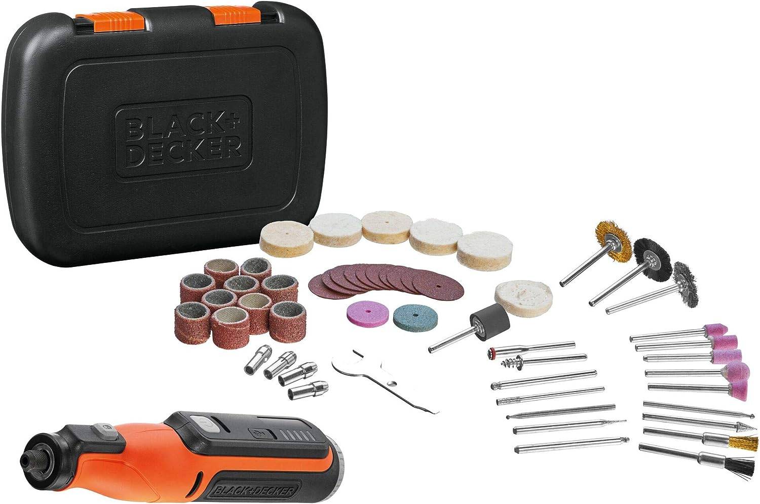Outil multifonction rotatif 7,2 V - BLACK+DECKER - avec 1 batterie 1.5 Ah + 50 accessoires - coffret - BCRT8IK-XJ - Image 1