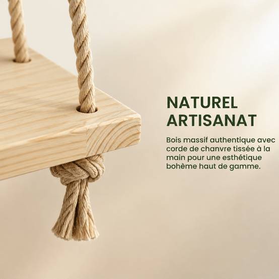 Support Plante Suspendu 5 Niveaux Bois Corde Réglable Économiseur d'Espace Sans Perçage - Image 6