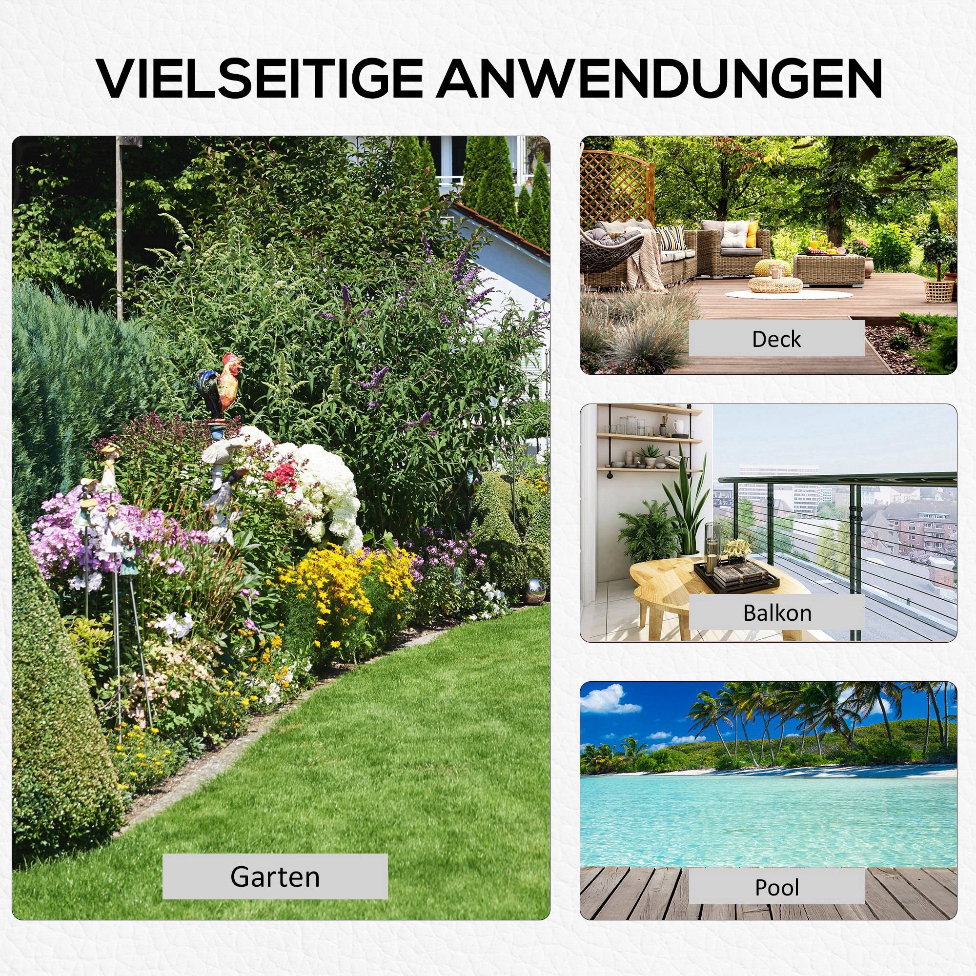 Pied de parasol carré métal ciment balcon terrasse fixation sécurisée Ø30-48mm 40x40x43cm noir - ComfortXL Outdoor Living - Image 8