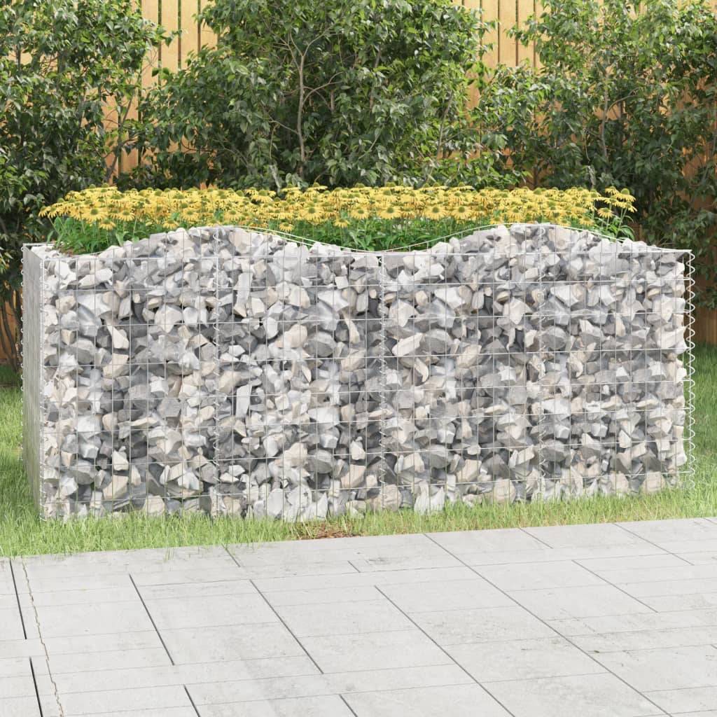 Vidaxl - Lit surélevé à gabions arqué 200x100x100 cm Fer galvanisé vidaXL 153554 - Image 1