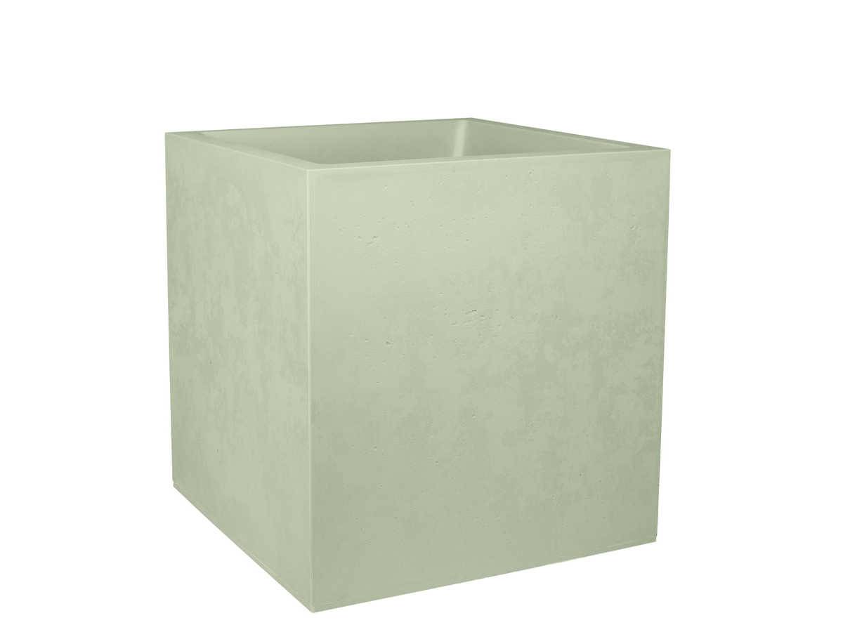 Eda - Pot de fleur carré Basalt 49,5 x H.49,5 cm - Vert amande- Eda