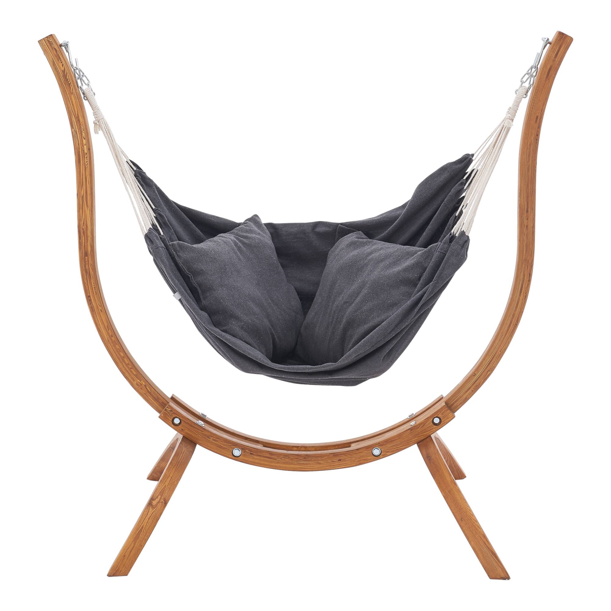 Hamac avec Cadre en Bois Grevena 155 x 106 x 143 cm [en.casa] - Image 4