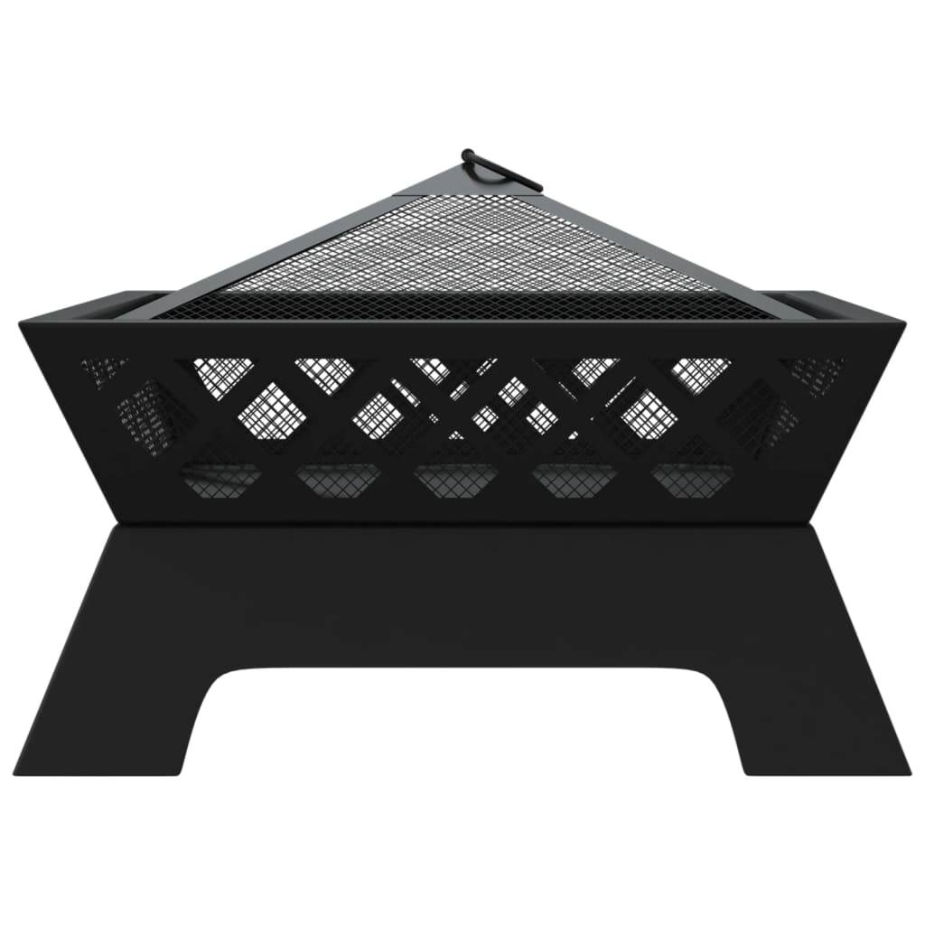 ComfortXL - Brasero Foyer Carré Bas 50cm en Acier pour Jardin et Terrasse Noir – ComfortXL Outdoor Living - Image 4