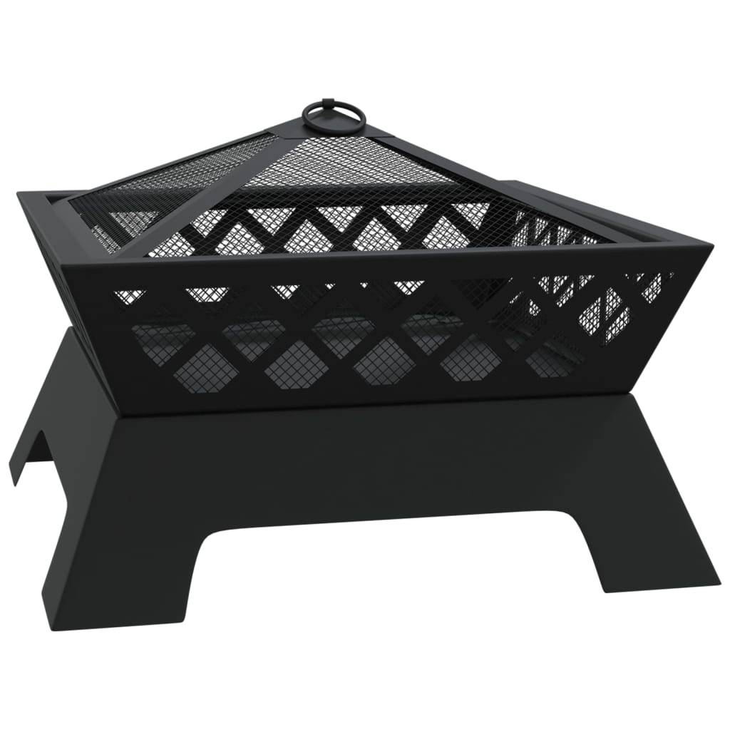 ComfortXL - Brasero Foyer Carré Bas 50cm en Acier pour Jardin et Terrasse Noir – ComfortXL Outdoor Living - Image 3