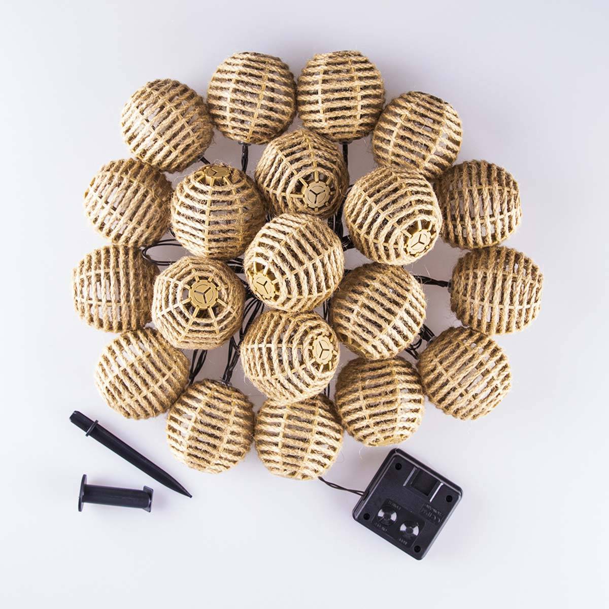 Autre - Guirlande lumineuse solaire 20 ampoules LED en corde - Cémonjardin - Image 2