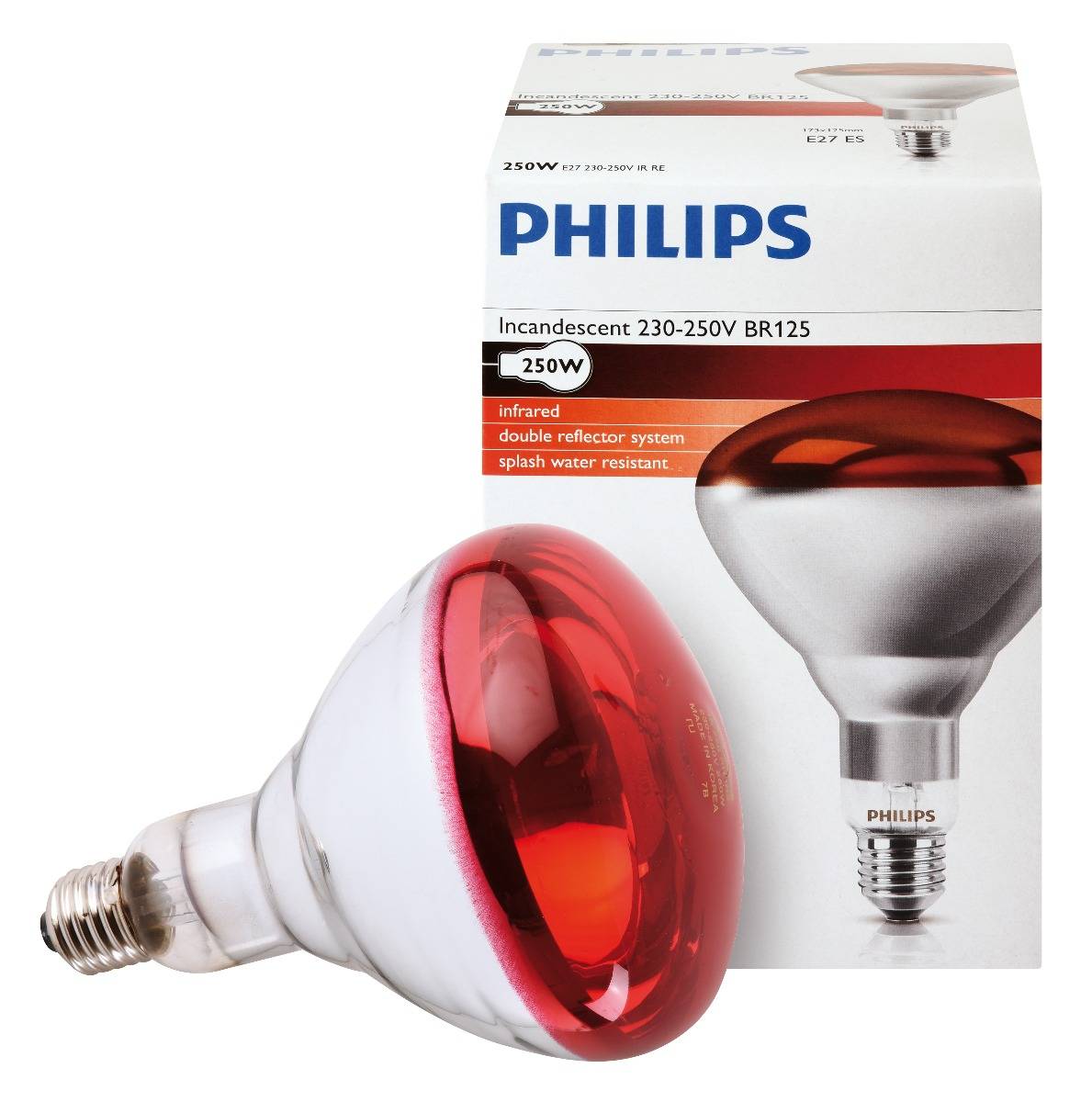 Ampoule PHILIPS IR à vis rouge 250W - Image 2