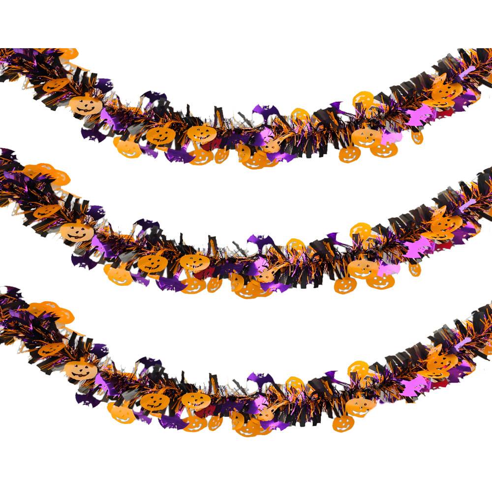 8 bandes décoratives colorées pour Halloween, chauves-souris + citrouilles, guirlande de guirlandes, adaptées au sapin de Noël, à la fête - Image 8
