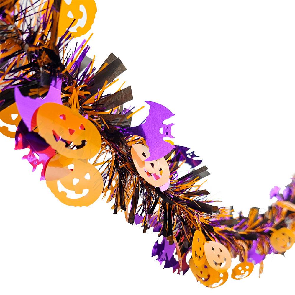 8 bandes décoratives colorées pour Halloween, chauves-souris + citrouilles, guirlande de guirlandes, adaptées au sapin de Noël, à la fête - Image 9