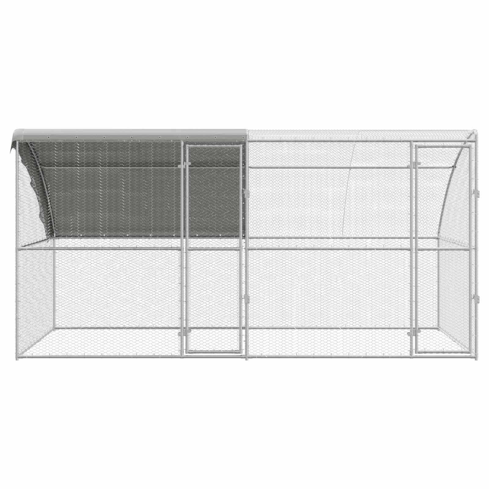 Vidaxl - Cage à poules avec 2 portes 2 pièces Argenté 400x200x200cm vidaXL 3381107 - Image 5