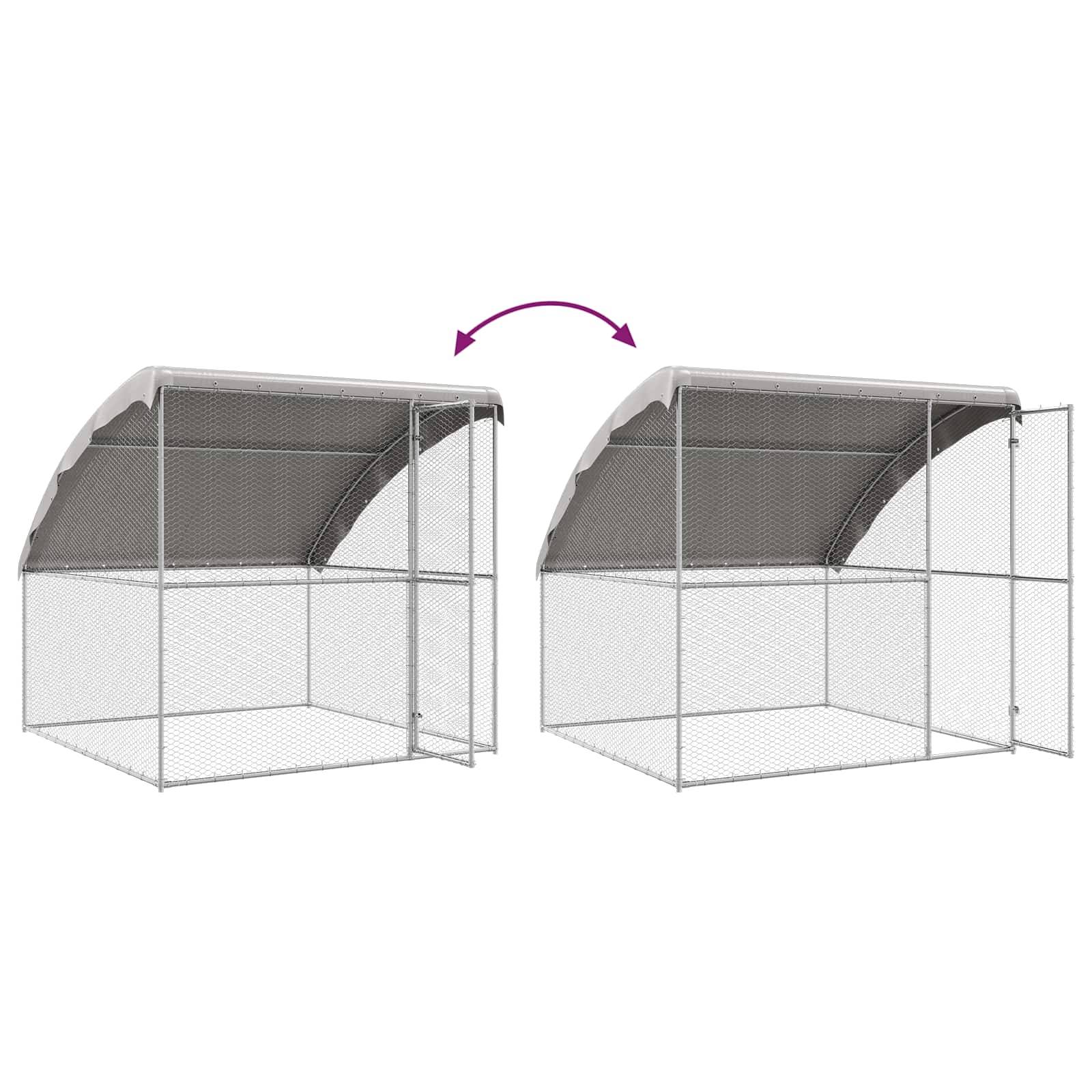 Vidaxl - Cage à poules avec 2 portes 2 pièces Argenté 400x200x200cm vidaXL 3381107 - Image 8