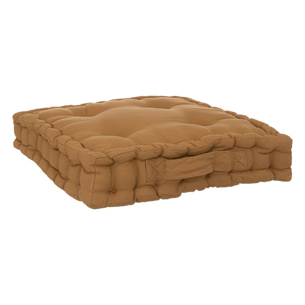 Coussin de Sol  en Coton Marron Cannelle 40 x 40 cm - Image 3