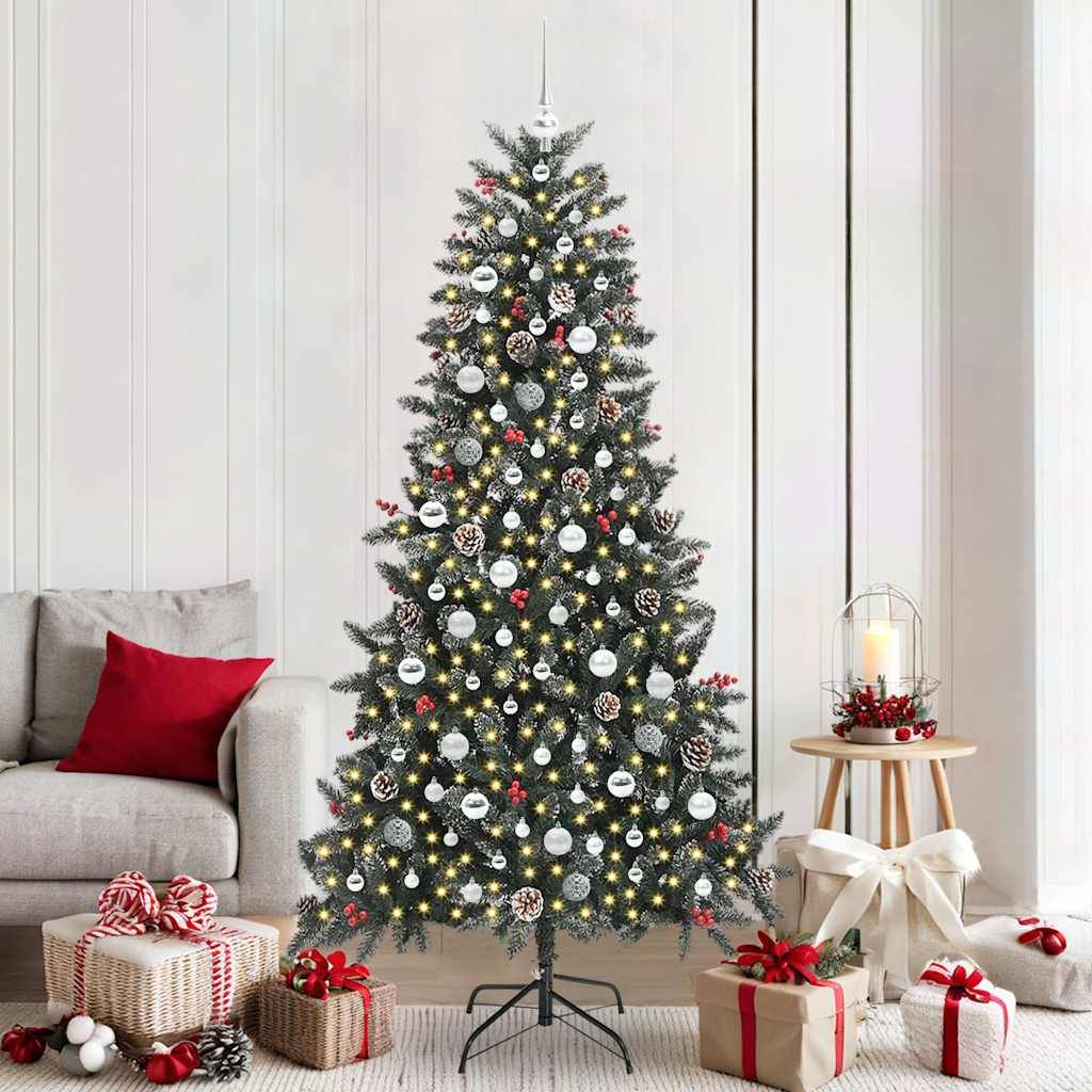 ComfortXL - Kit Sapin de Noël Complet Vert 210cm, Aspect Enneigé avec 300 LED et 120 Boules Tradition – ComfortXL Outdoor Living - Image 1