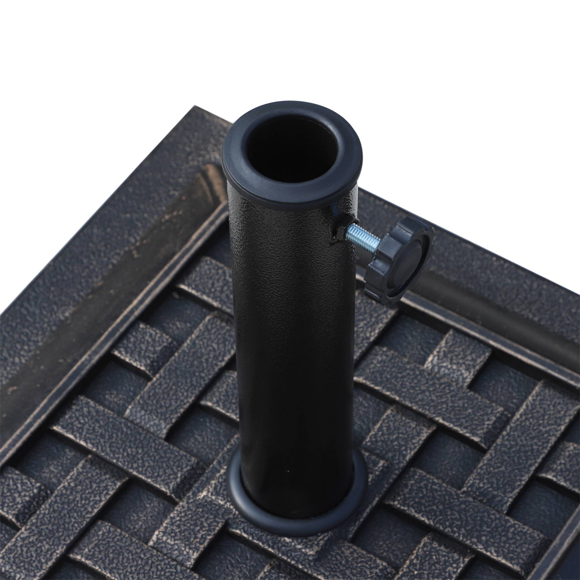 Pied de parasol résine polyester 9 kg, pour mâts 38/48 mm, jardin, balcon, bronze - Image 9