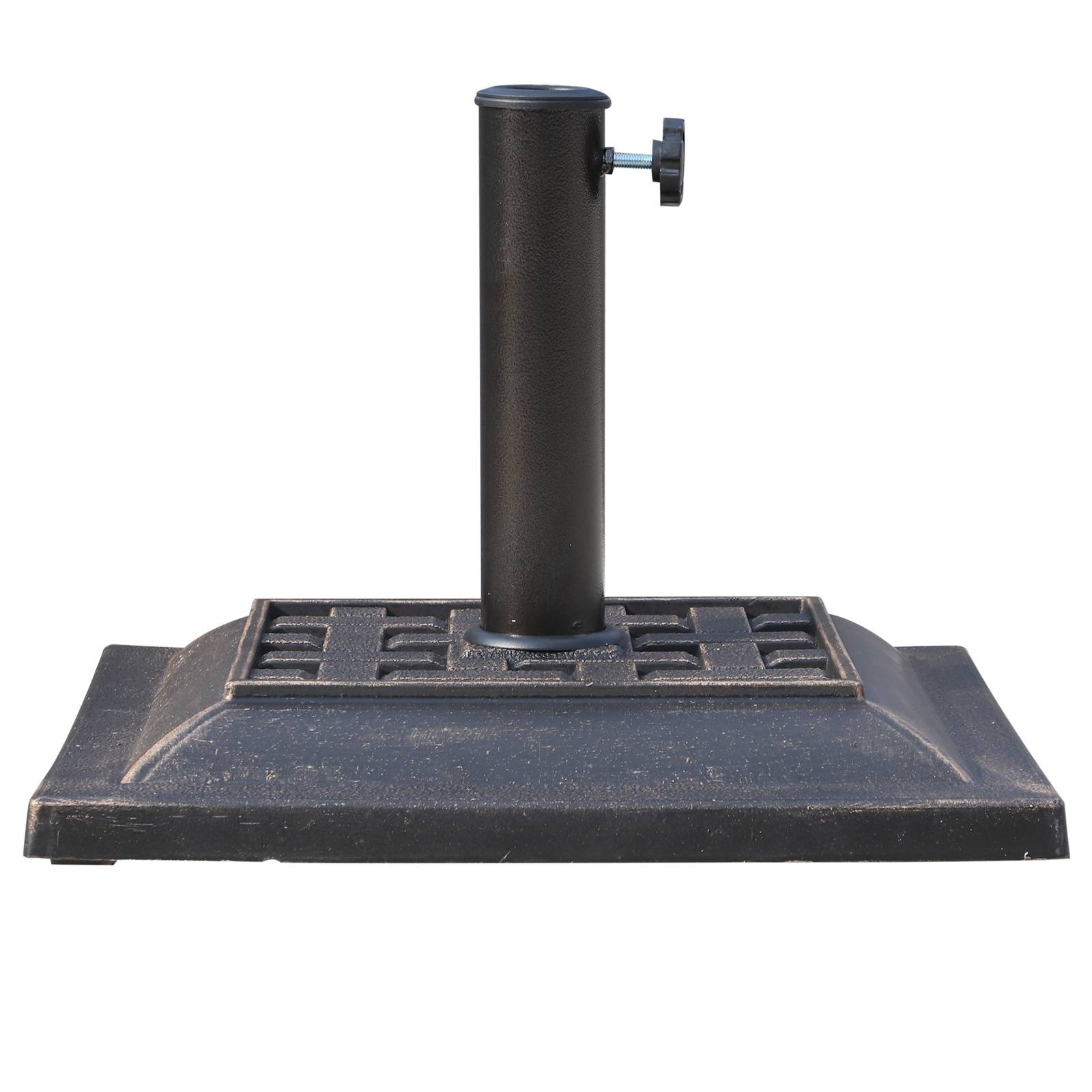 Pied de parasol résine polyester 9 kg, pour mâts 38/48 mm, jardin, balcon, bronze - Image 2