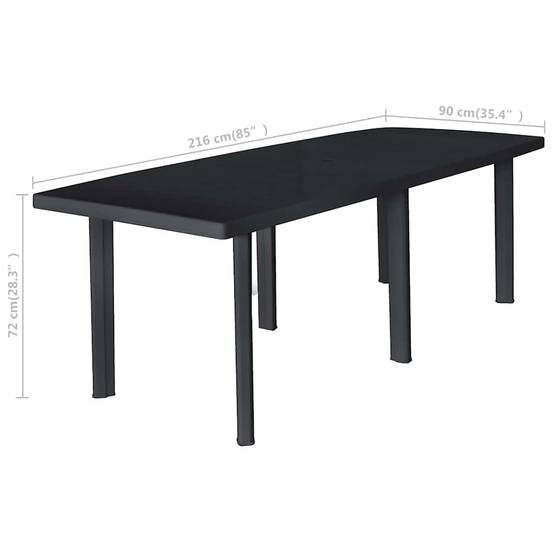 Table de jardin Plastique Anthracite 216 x 90 x 72 cm - PANGIVO - Image 5