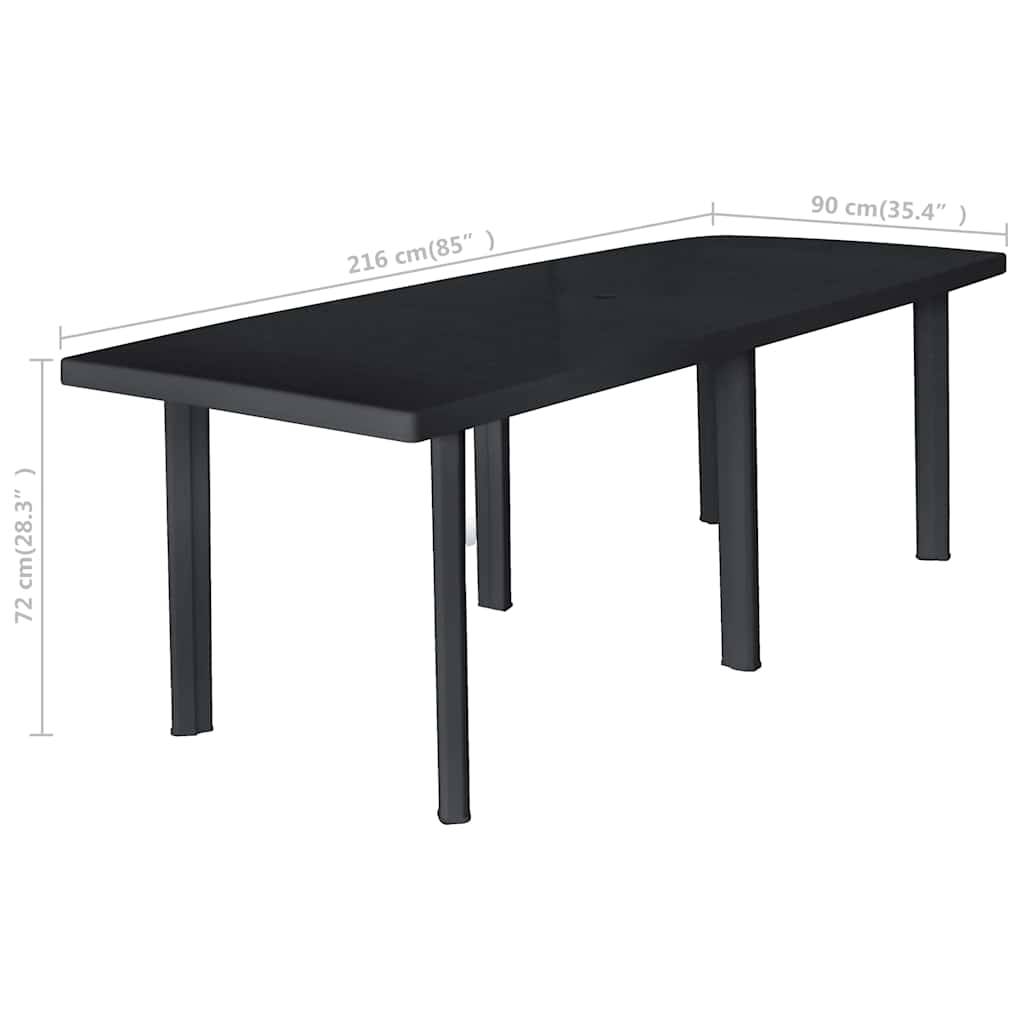 Table de jardin Plastique Anthracite 216 x 90 x 72 cm - PANGIVO - Image 5