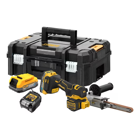 Lime à bande DEWALT XR 18V - 2 batteries 1.7Ah Powerstack + chargeur + coffret - DCM200E2T-QW - Image 1