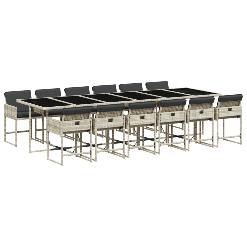 Salon de Jardin XXL 12 Places Gris Clair Résine Tressée Encastrable, Table Extensible 330cm – ComfortXL Outdoor Living - Image 2