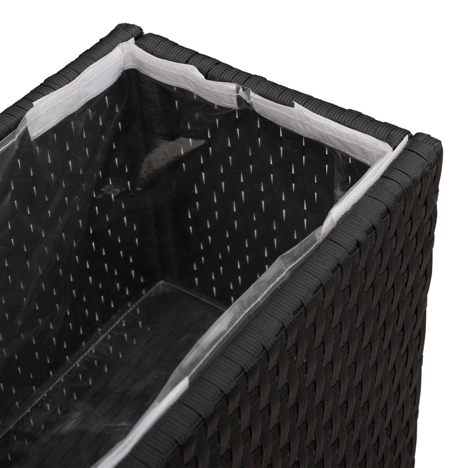 Cache-pot polyrotin noir 55 x 22 x 70 cm, Poids:5kg - PANGIVO - Image 7